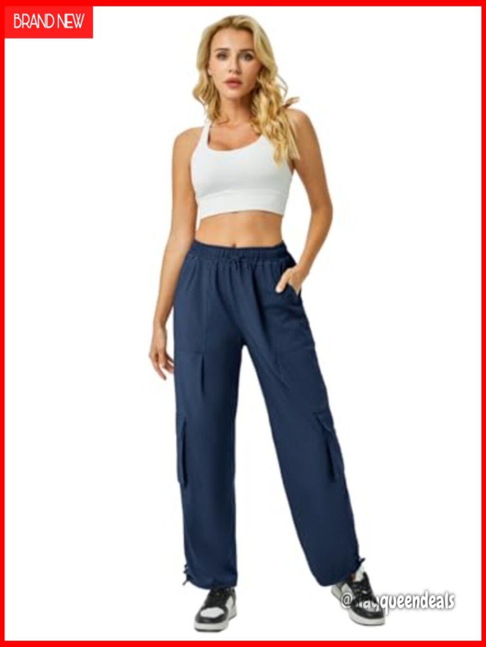 Water Resistant Cargo Hiking Joggers Lightweight Drawstring Pants - Picture 4 of 6
